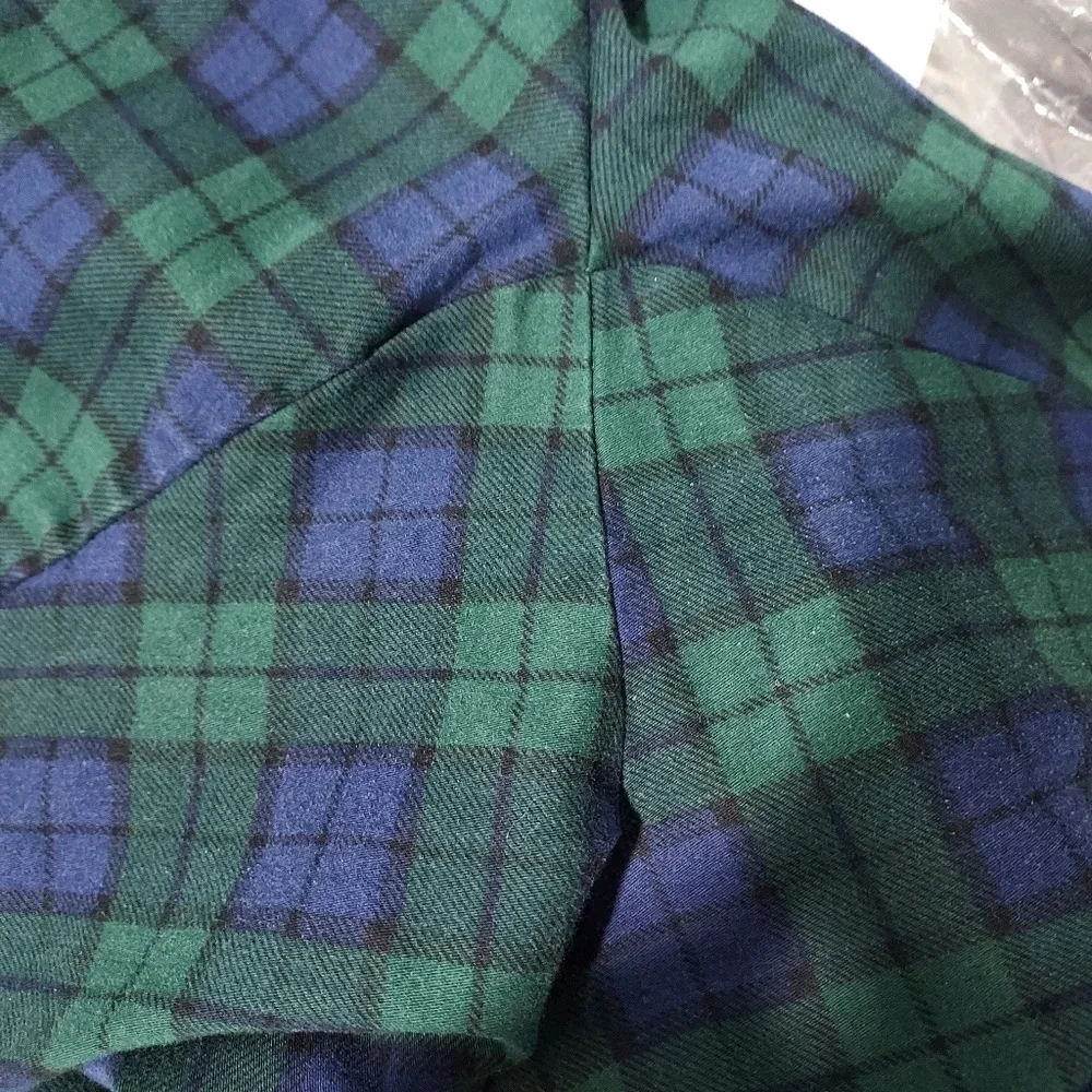 Croft & Barrow Blue and Green Plaid Effortless Stretch Bootcut Pants in Size 20W